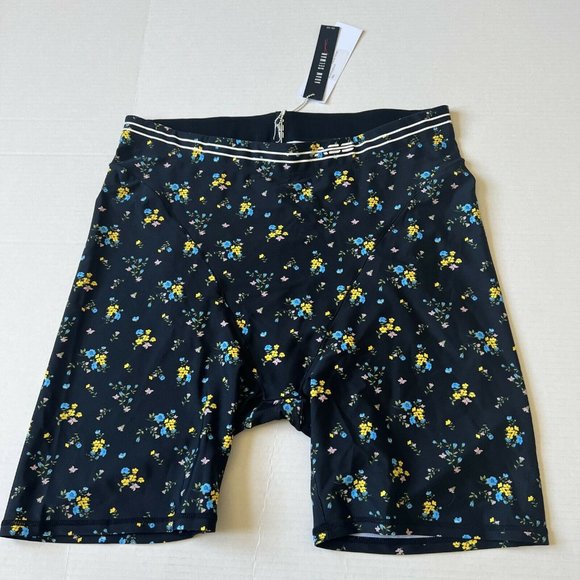 Adam Selman Biker Shorts Sz XL-XXL French cut Running Training Gym Floral Black - Picture 3 of 10